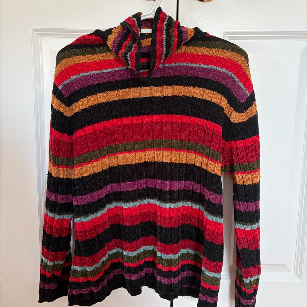 Tiara Red and Black Striped Sweater